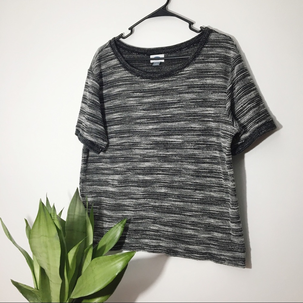 Old Navy | Two Tone Knit Short Sleeve Top Size L